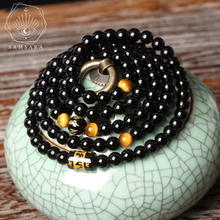 Load image into Gallery viewer, Pulsera Mala de 108 Cuentas – Onix Negro & Ojo de Tigre