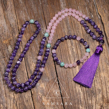 Cargar imagen en el visor de la galería, Set Amor - Colgante & Pulsera de piedras naturales - 108 cuentas