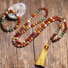 Cargar imagen en el visor de la galería, Set Antiestrés - Colgante & pulsera de piedras naturales - 108 cuentas