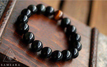 Cargar imagen en el visor de la galería, Pulsera de la Protección - Ónix Negro & Ojo de Tigre