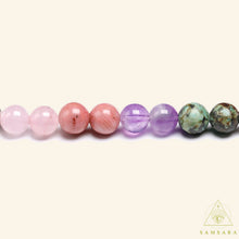 Load image into Gallery viewer, Pulsera Mala - 108 cuentas - Turquesa Africana & Rodocrosita