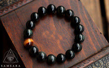 Cargar imagen en el visor de la galería, Pulsera de la Protección - Ónix Negro & Ojo de Tigre
