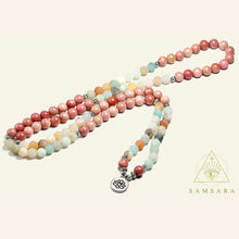 Load image into Gallery viewer, Pulsera Mala - 108 cuentas - Rodocrosita y Amazonita