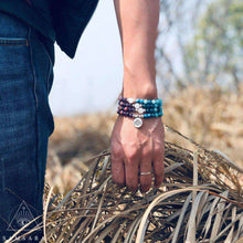 Load image into Gallery viewer, Pulsera Mala - 108 cuentas - Cuarzo Azul & Rodocrosita