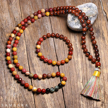 Cargar imagen en el visor de la galería, Set Acción - Colgante & pulsera de piedras naturales - 108 cuentas