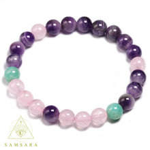 Cargar imagen en el visor de la galería, Set Amor - Colgante & Pulsera de piedras naturales - 108 cuentas