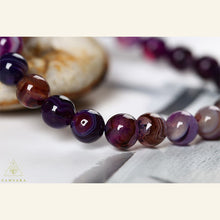 Cargar imagen en el visor de la galería, Pulsera del equilibrio - De piedra natural (Ágata púrpura)