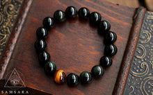 Cargar imagen en el visor de la galería, Pulsera de la Protección - Ónix Negro & Ojo de Tigre