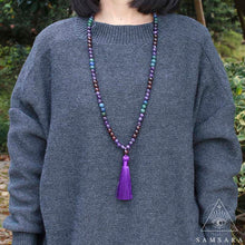 Cargar imagen en el visor de la galería, Set Amatista - Colgante & Pulsera de piedras naturales - 108 cuentas