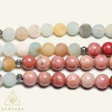 Load image into Gallery viewer, Pulsera Mala - 108 cuentas - Rodocrosita y Amazonita