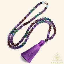 Cargar imagen en el visor de la galería, Set Amatista - Colgante & Pulsera de piedras naturales - 108 cuentas