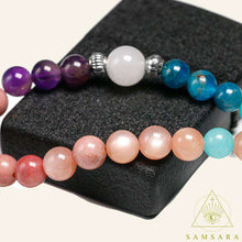 Load image into Gallery viewer, Pulsera Mala - 108 cuentas - Cuarzo Azul & Rodocrosita