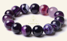 Cargar imagen en el visor de la galería, Pulsera del equilibrio - De piedra natural (Ágata púrpura)