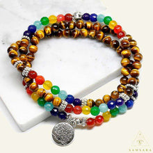 Cargar imagen en el visor de la galería, Pulsera Mala - 108 cuentas - 7 Chakras