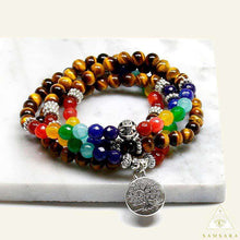 Cargar imagen en el visor de la galería, Pulsera Mala - 108 cuentas - 7 Chakras