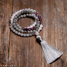 Cargar imagen en el visor de la galería, Set Equilibrio - Colgante & Pulsera de piedras naturales - 108 cuentas